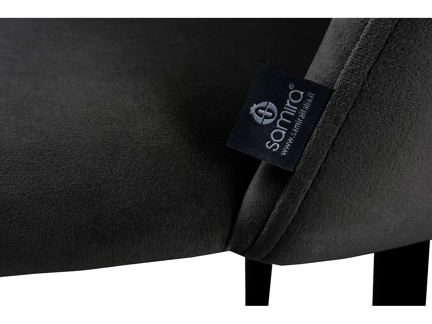 Sgabello cucina imbottito, sgabello alto in velluto nero mod. Zoe