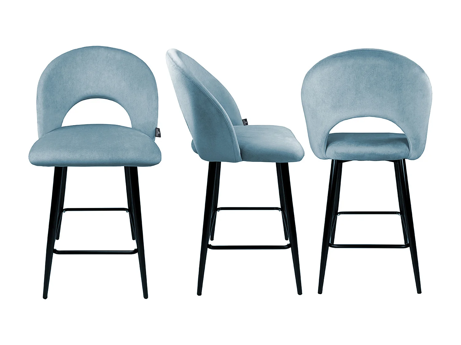 Sgabello cucina imbottito, sgabello alto in velluto carta da zucchero mod. Zoe