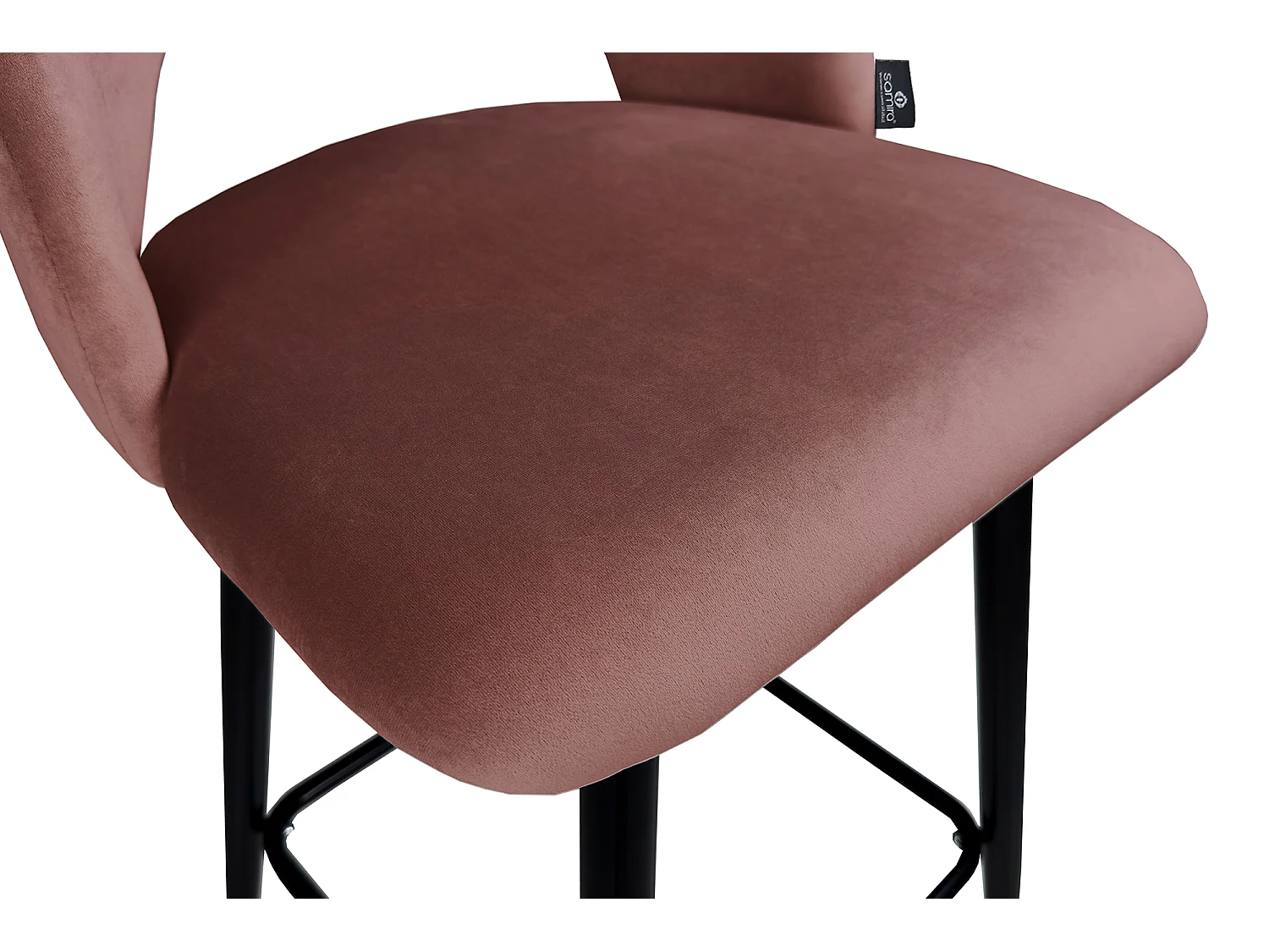Sgabello cucina imbottito, sgabello alto in rosso mattone - Zoe