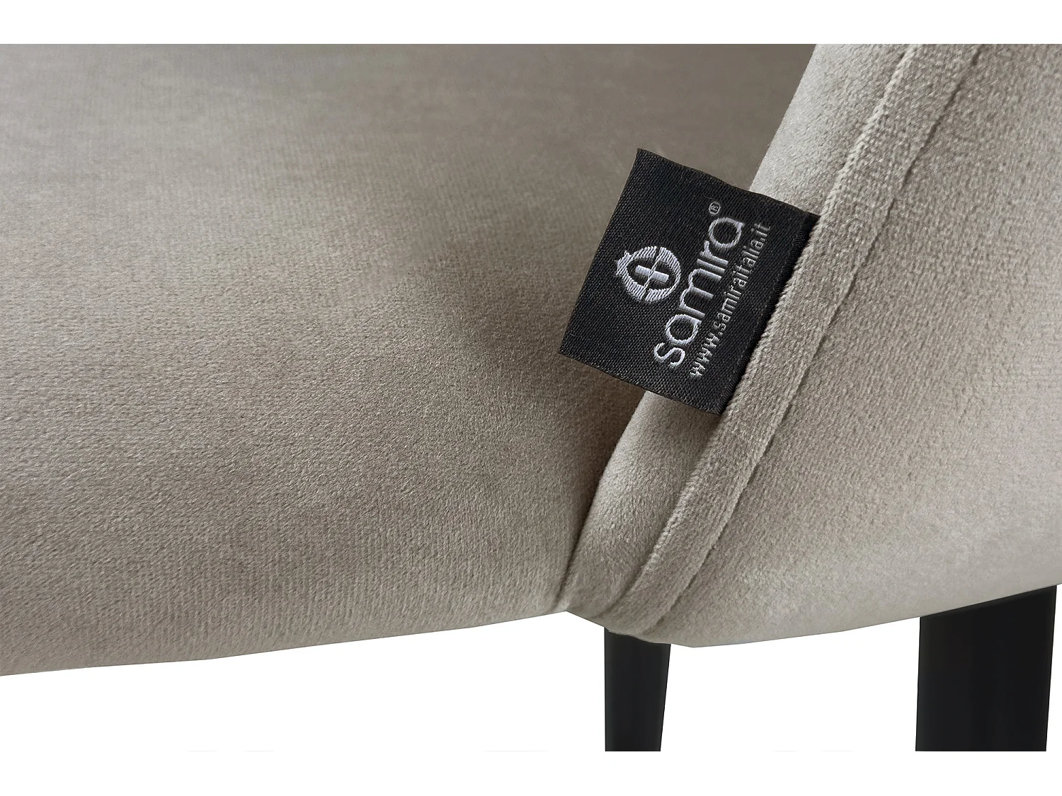 Sgabello cucina imbottito, sgabello alto in velluto tortora mod. Zoe