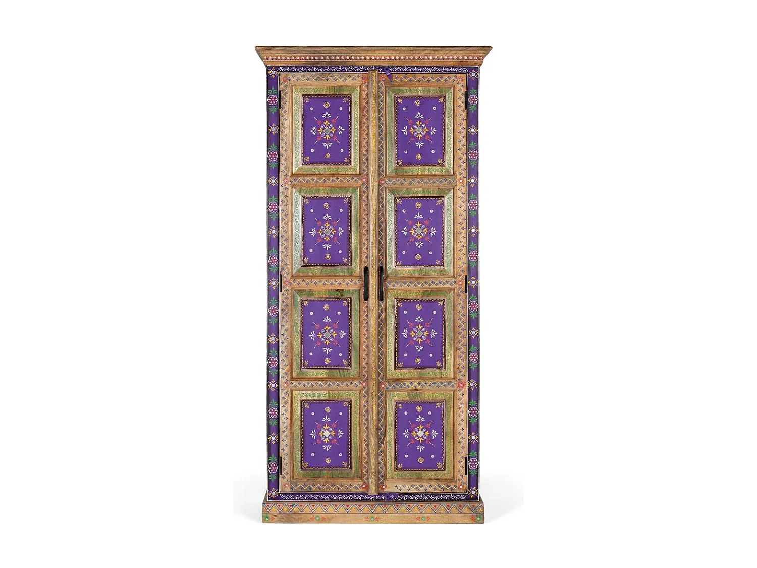 Armoire en bois de manguier et peinte à la main