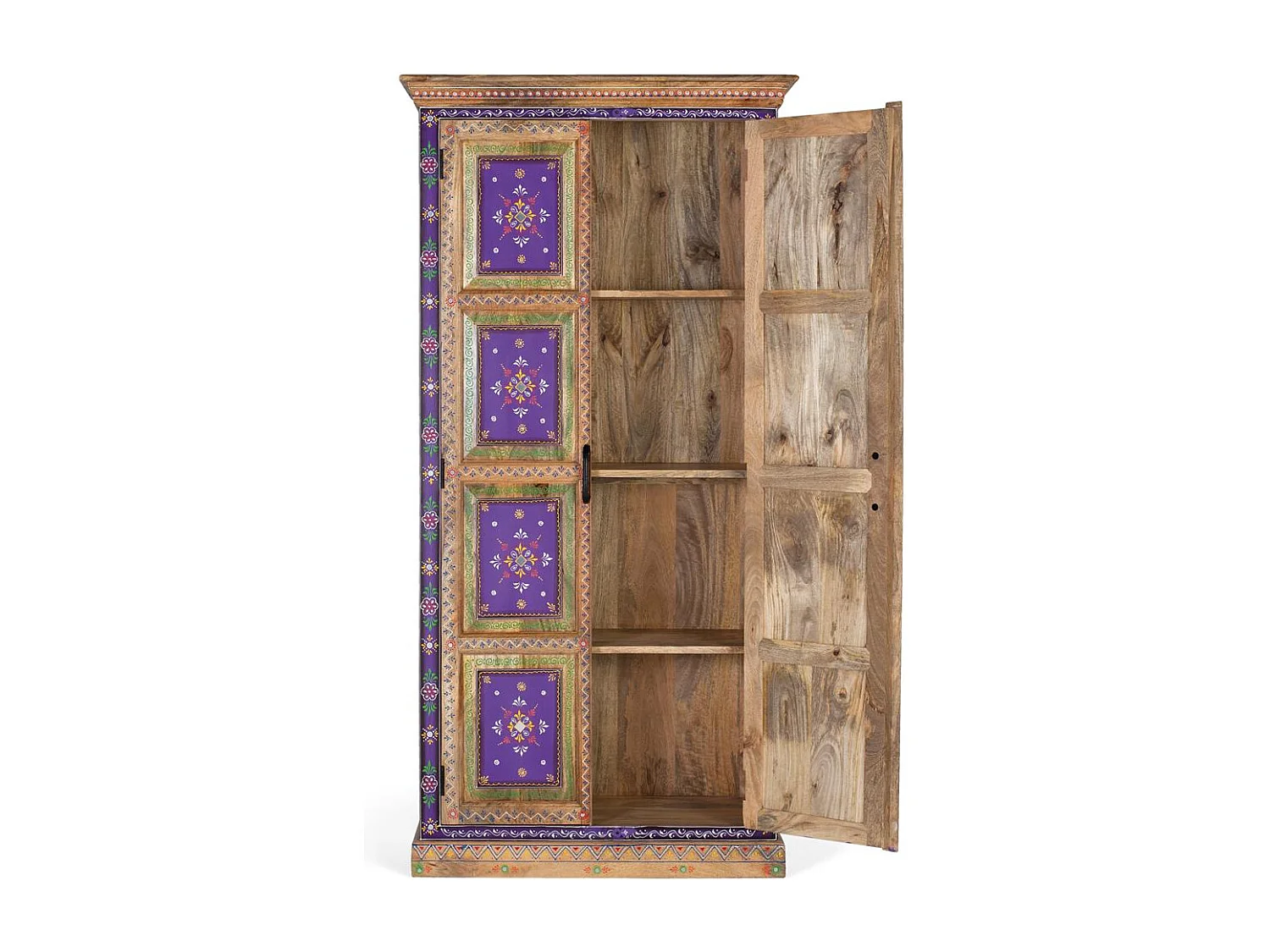 Schrank aus Mangoholz und handbemalt