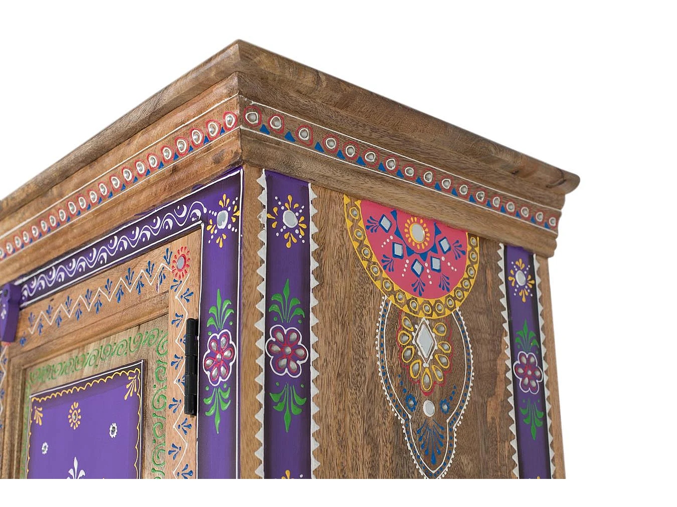 Schrank aus Mangoholz und handbemalt