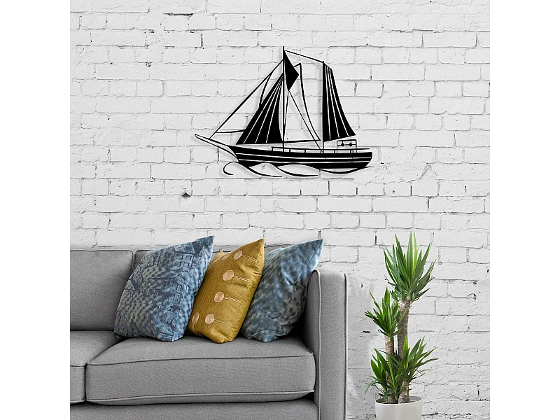 Wanddekoration METALL Nr30 SAIL-Schwarz