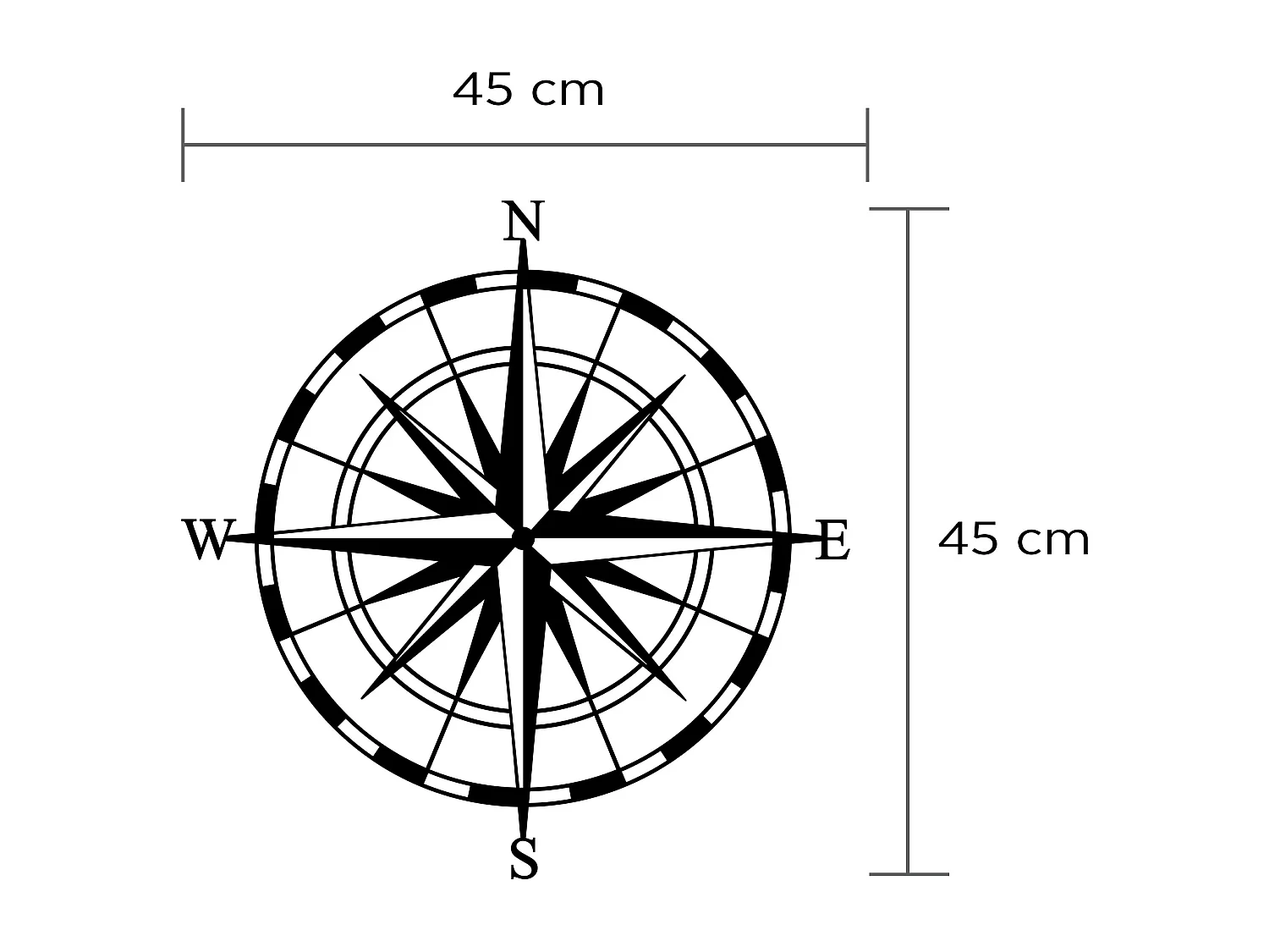 Decortie Noir 1.5x45x45cm Ornement métallique Art mural en métal