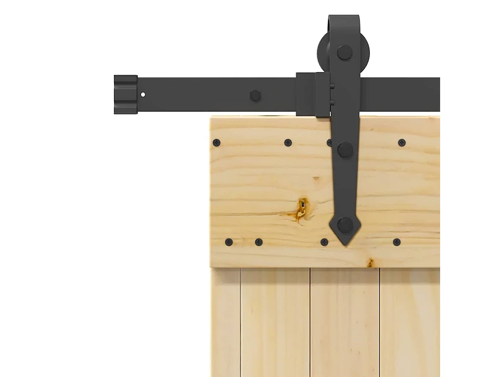Porte coulissante et kit de quincaillerie 100x210 cm pin massif