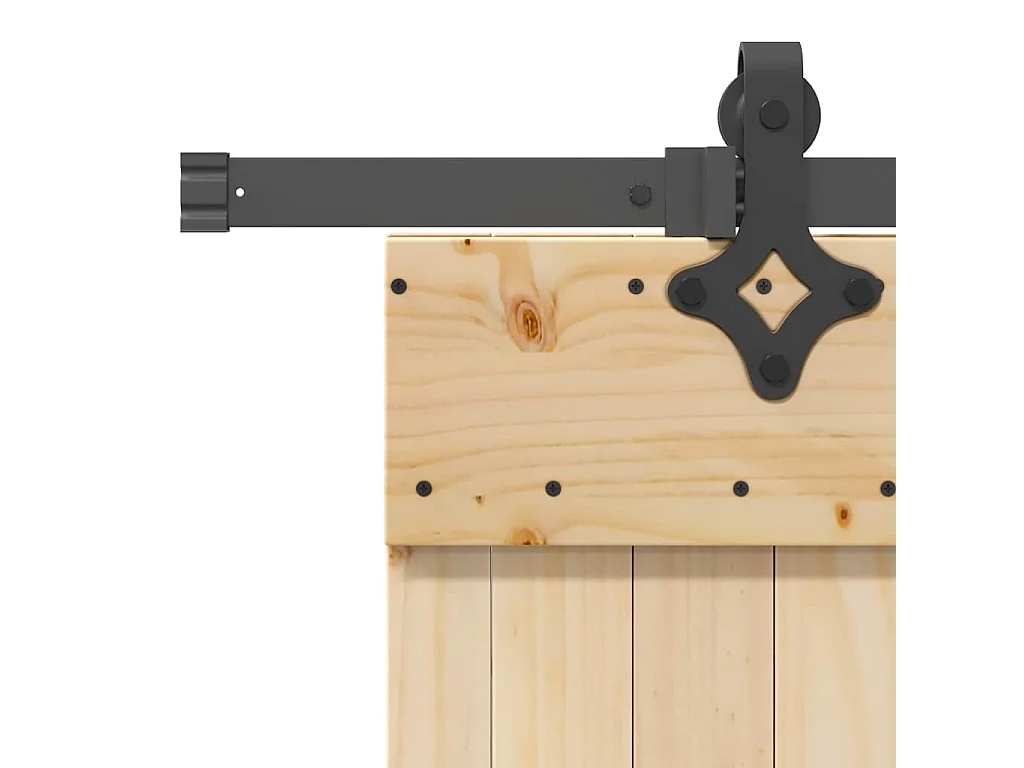 Porta Scorrevole con Set Hardware 95x210 cm Legno Massello Pino