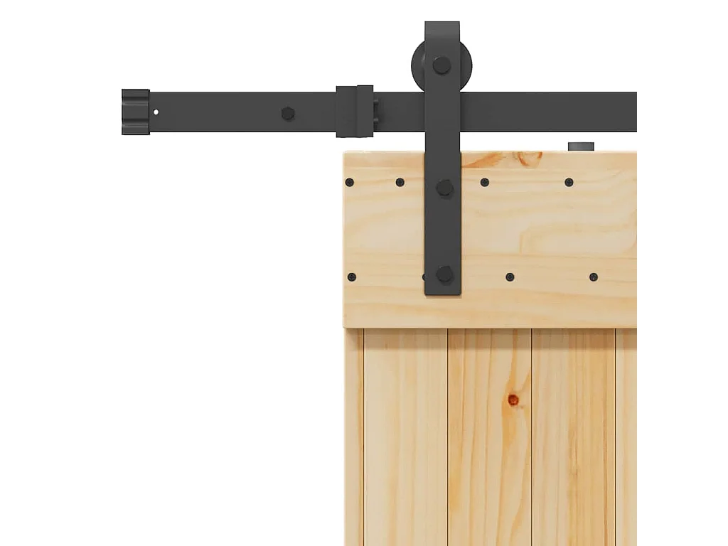 Porta Scorrevole con Set Hardware 70x210 cm Legno Massello Pino