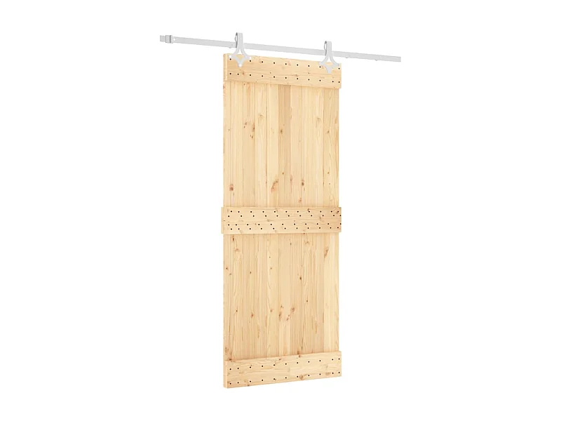Puerta corredera con herrajes madera maciza de pino 85x210 cm