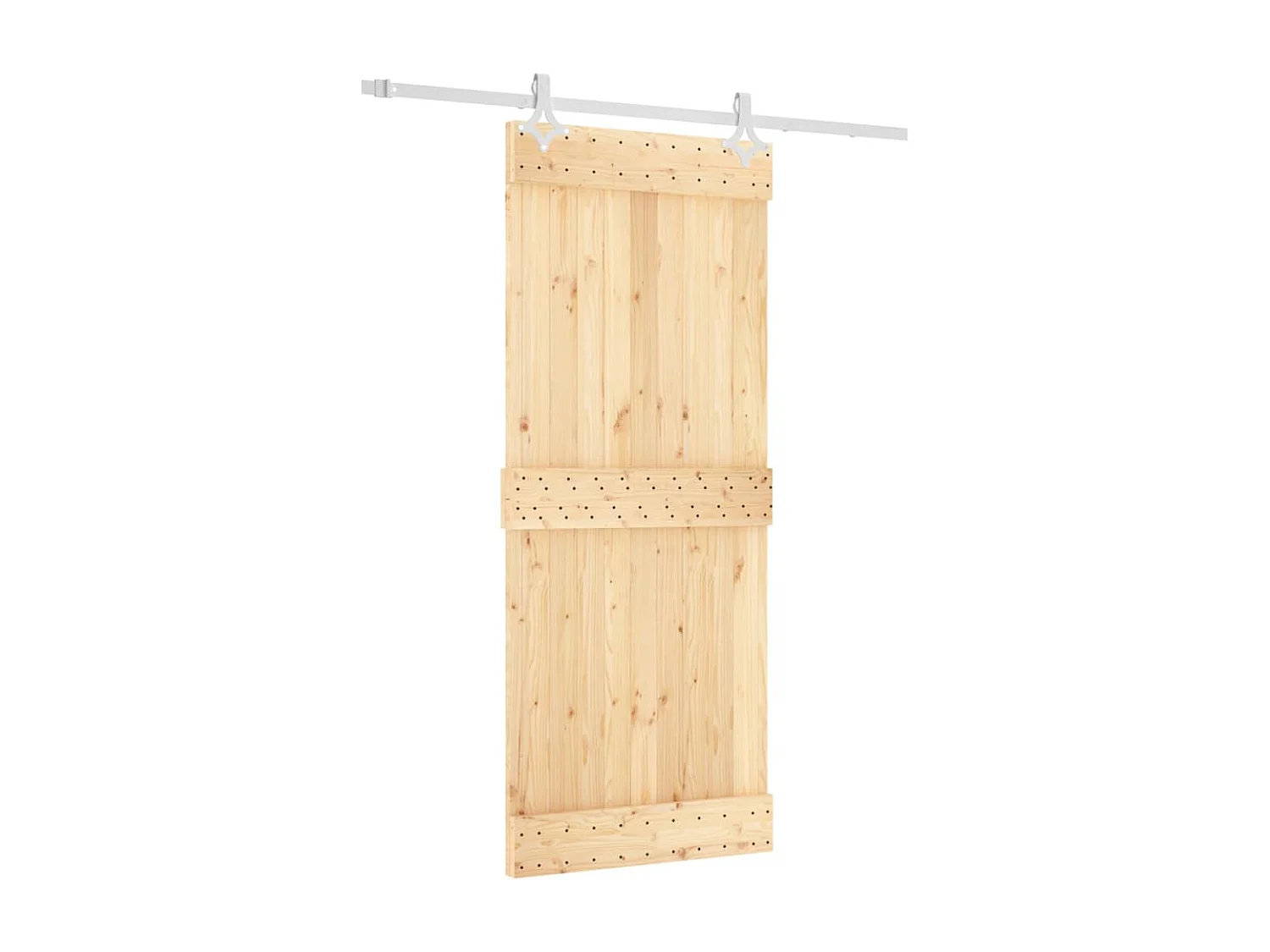 Puerta corredera con herrajes madera maciza de pino 85x210 cm