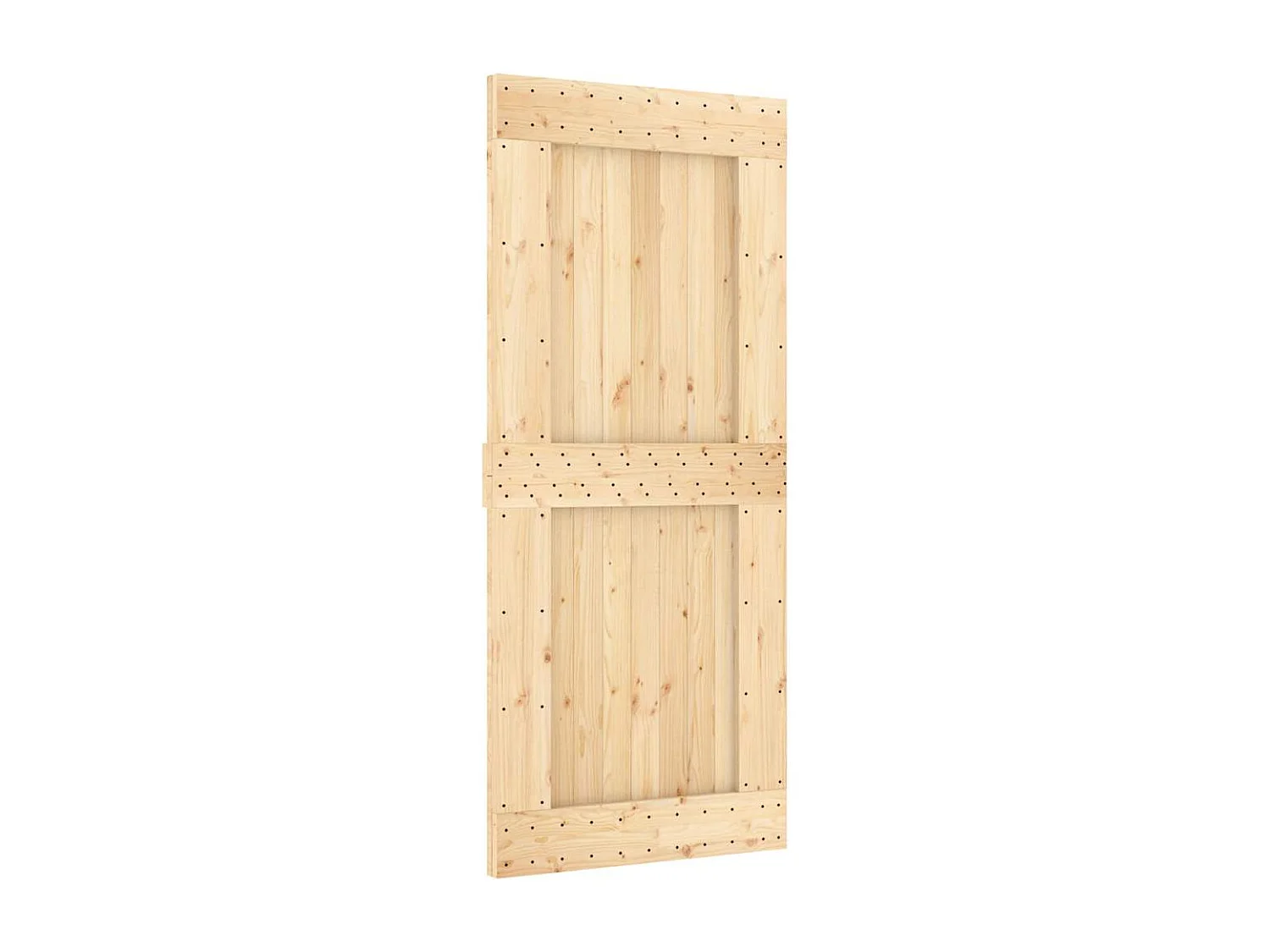 Porta Scorrevole con Set Hardware 90x210 cm Legno Massello Pino