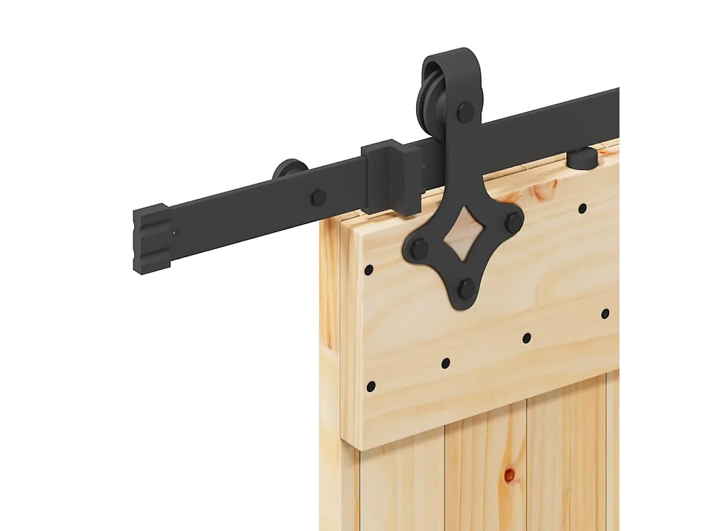 Porte coulissante et kit de quincaillerie 70x210 cm pin massif