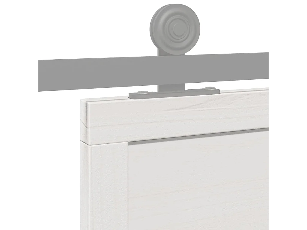 Porta de celeiro 90x208 cm madeira de pinho maciça branco