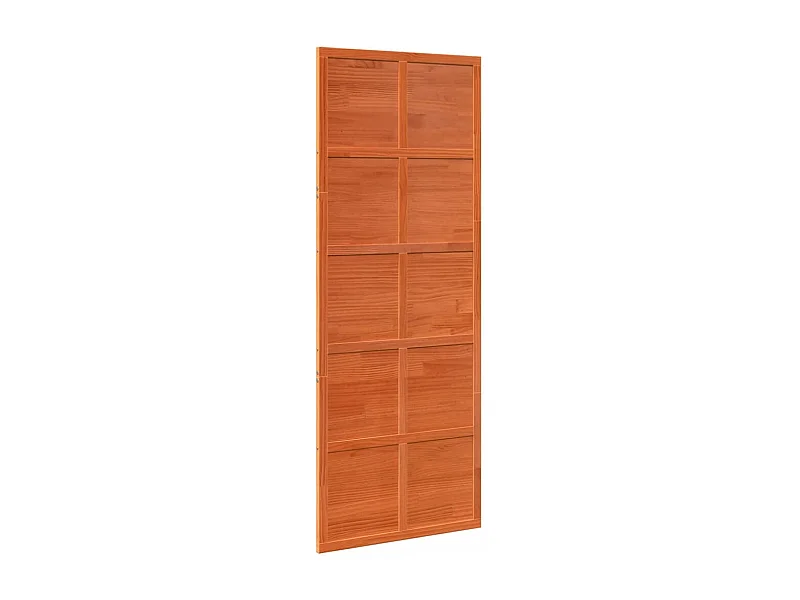 Puerta de granero madera maciza pino marrón miel 80x208 cm