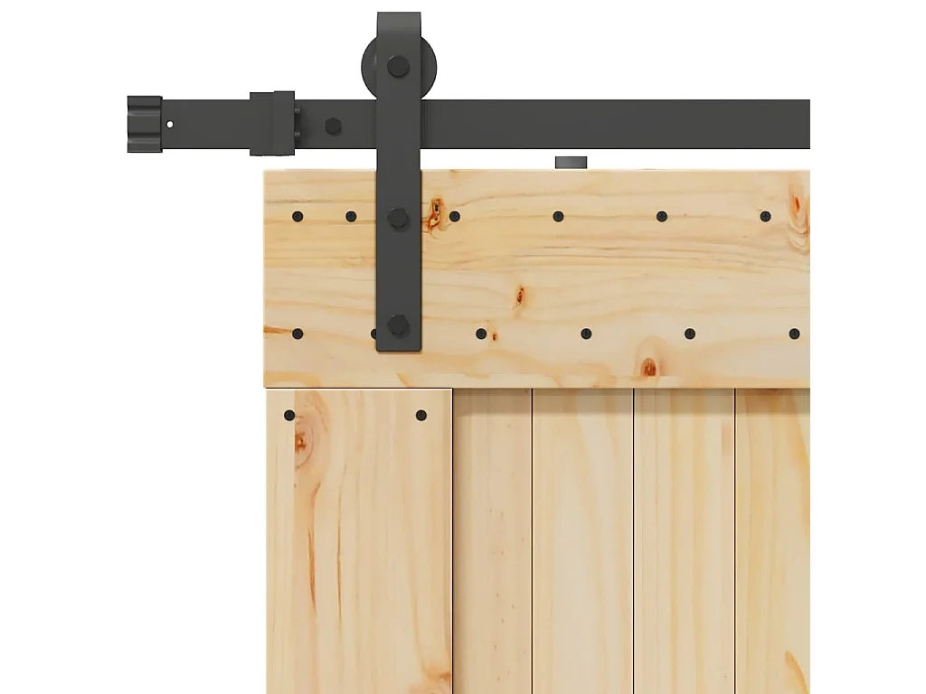 Porte coulissante et kit de quincaillerie 85x210 cm pin massif