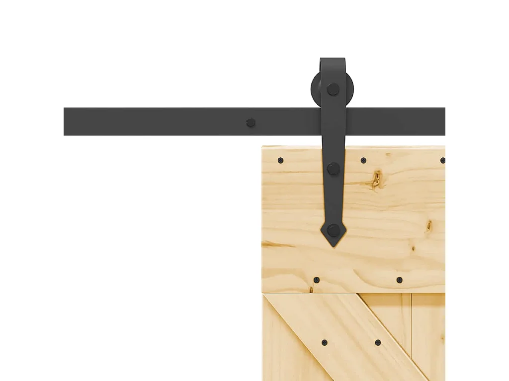 Porte coulissante et kit de quincaillerie 70x210 cm pin massif