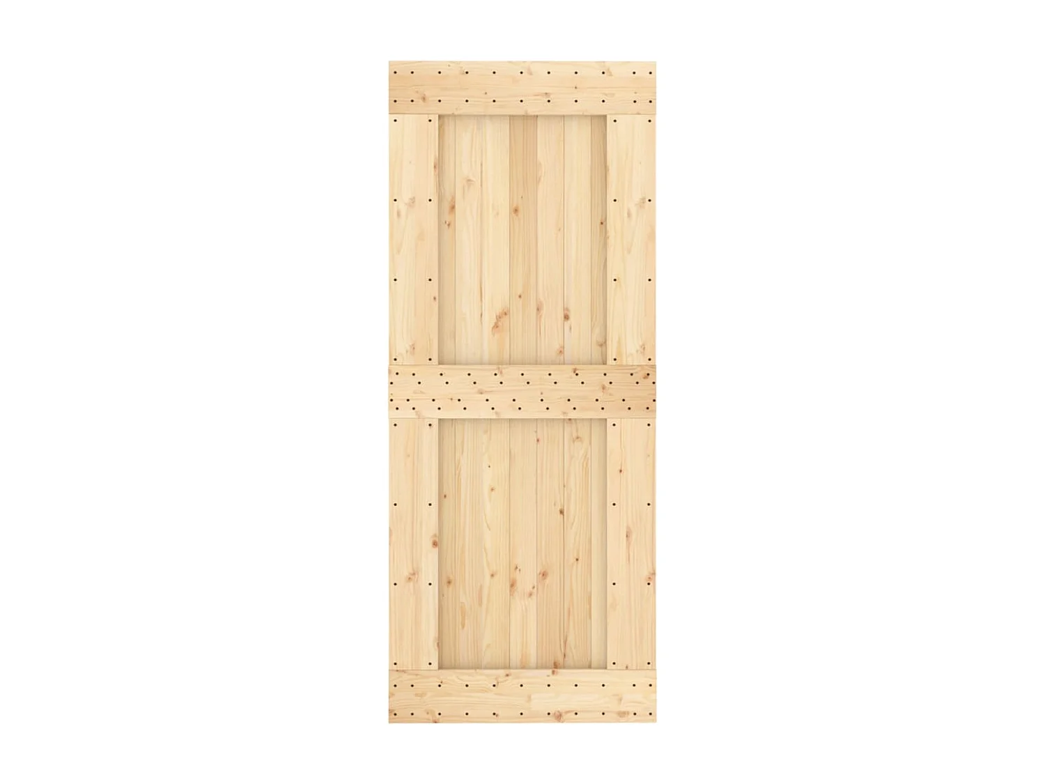 Porta Scorrevole con Set Hardware 85x210 cm Legno Massello Pino