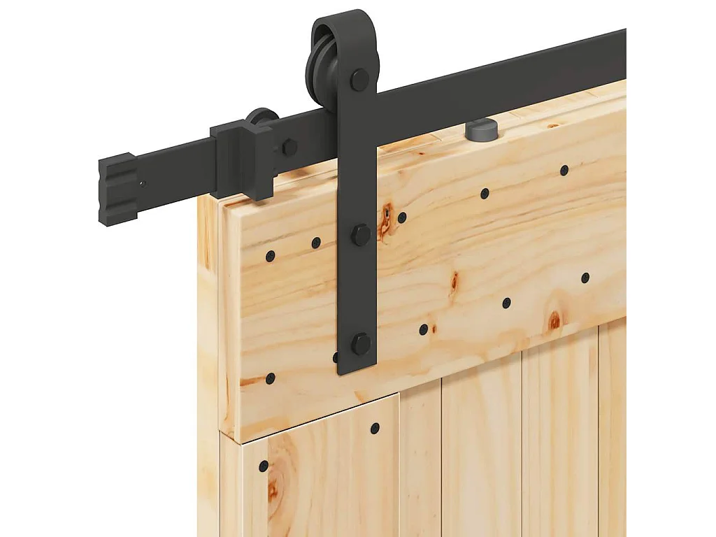 Porte coulissante et kit de quincaillerie 80x210 cm pin massif