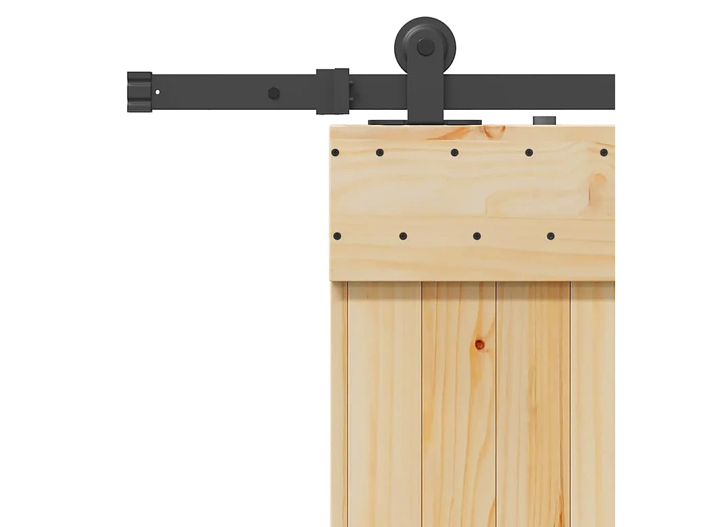 Porte coulissante et kit de quincaillerie 90x210 cm pin massif