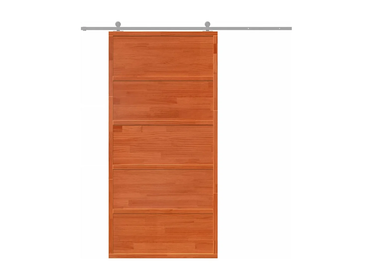 Puerta de granero madera maciza pino marrón miel 100x208 cm