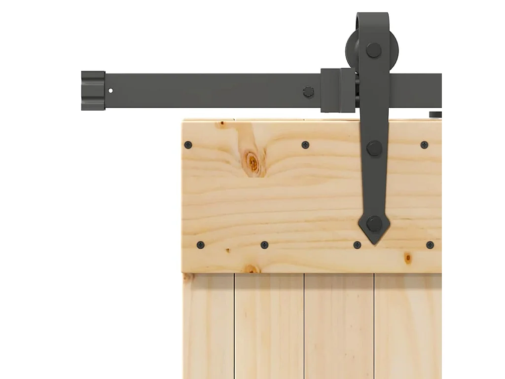 Porta de correr com ferragens 95x210 cm madeira de pinho maciça