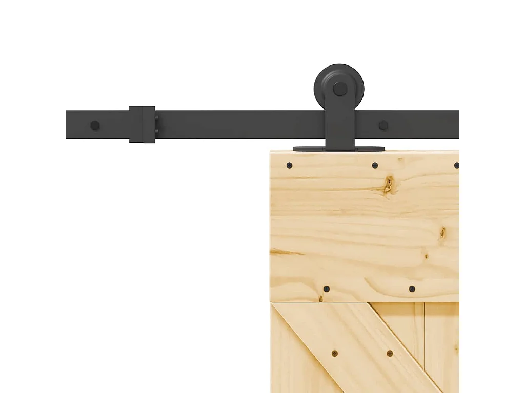 Porte coulissante et kit de quincaillerie 95x210 cm pin massif