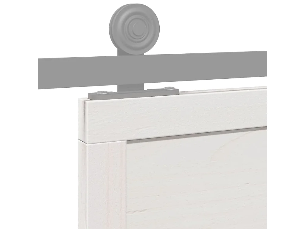 Porta de celeiro 90x208 cm madeira de pinho maciça branco