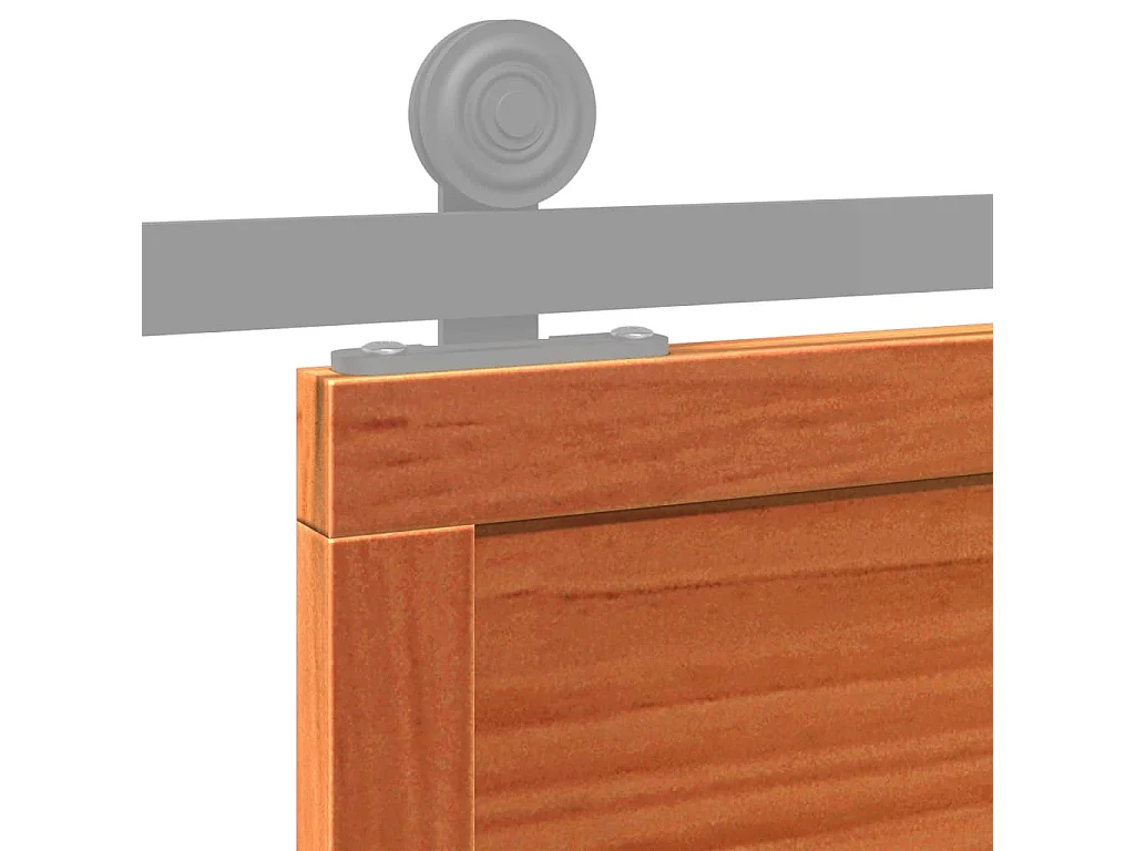 Porte de grange marron cire 90x208 cm bois massif de pin