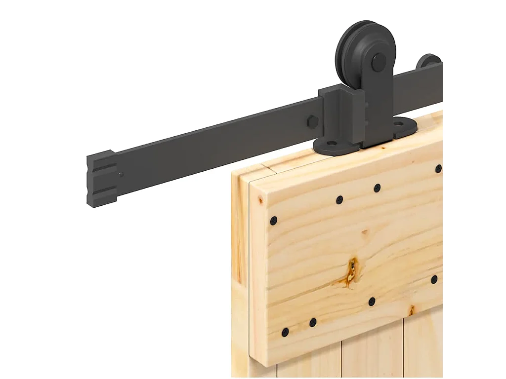 Porta Scorrevole con Set Hardware 70x210 cm Legno Massello Pino