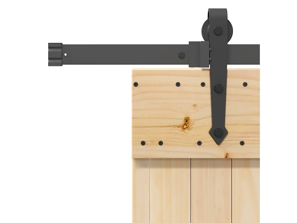 Porta Scorrevole con Set Hardware 70x210 cm Legno Massello Pino