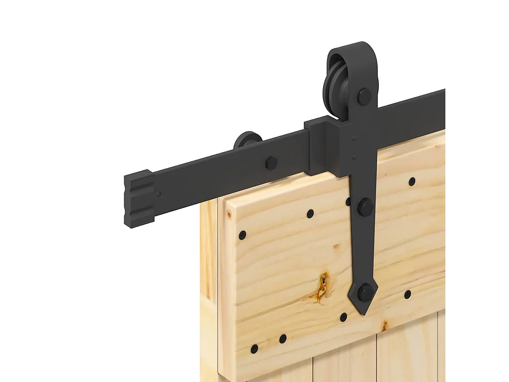 Porta Scorrevole con Set Hardware 80x210 cm Legno Massello Pino