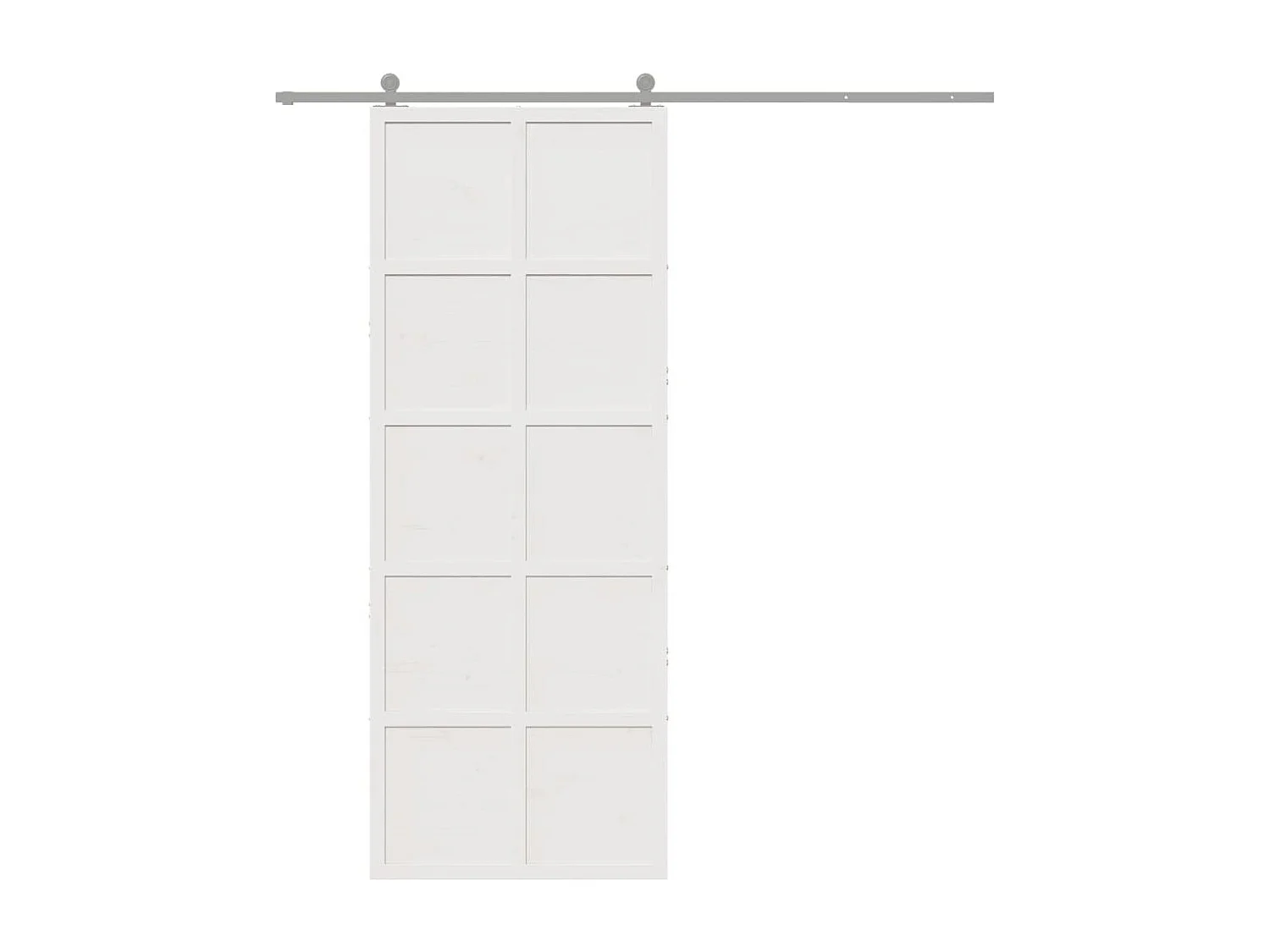 Porte de grange blanc 80x208 cm bois massif de pin