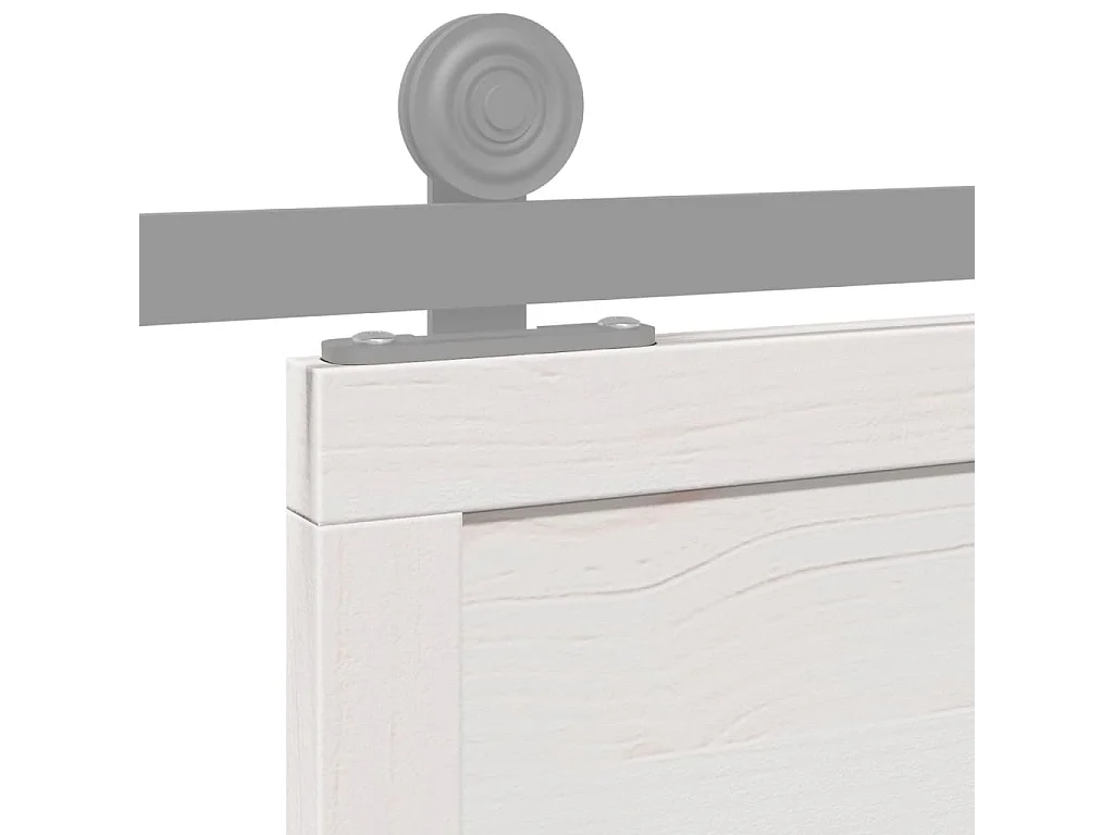 Porte de grange blanc 80x208 cm bois massif de pin