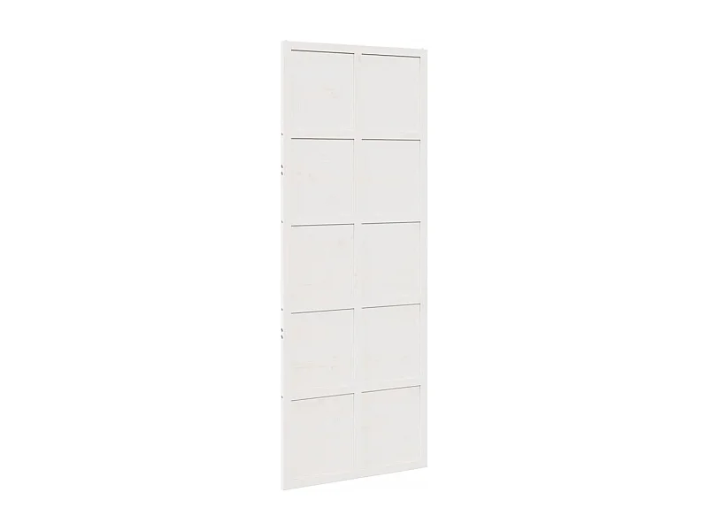 Porte de grange blanc 80x208 cm bois massif de pin