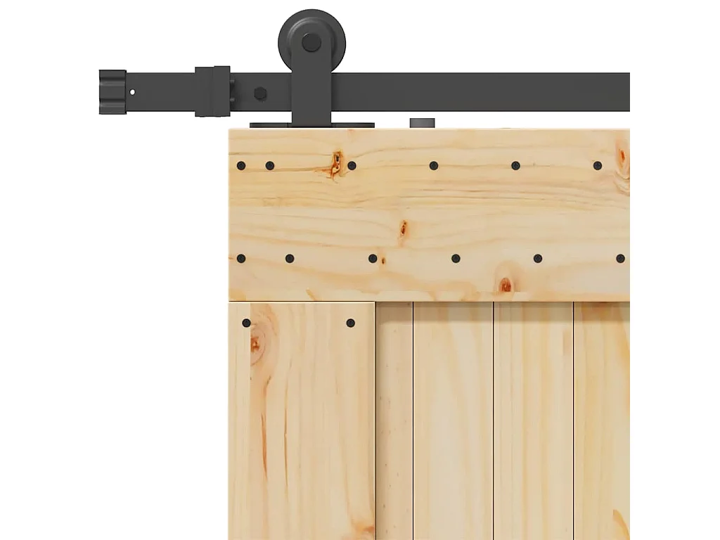 Porte coulissante et kit de quincaillerie 90x210 cm pin massif