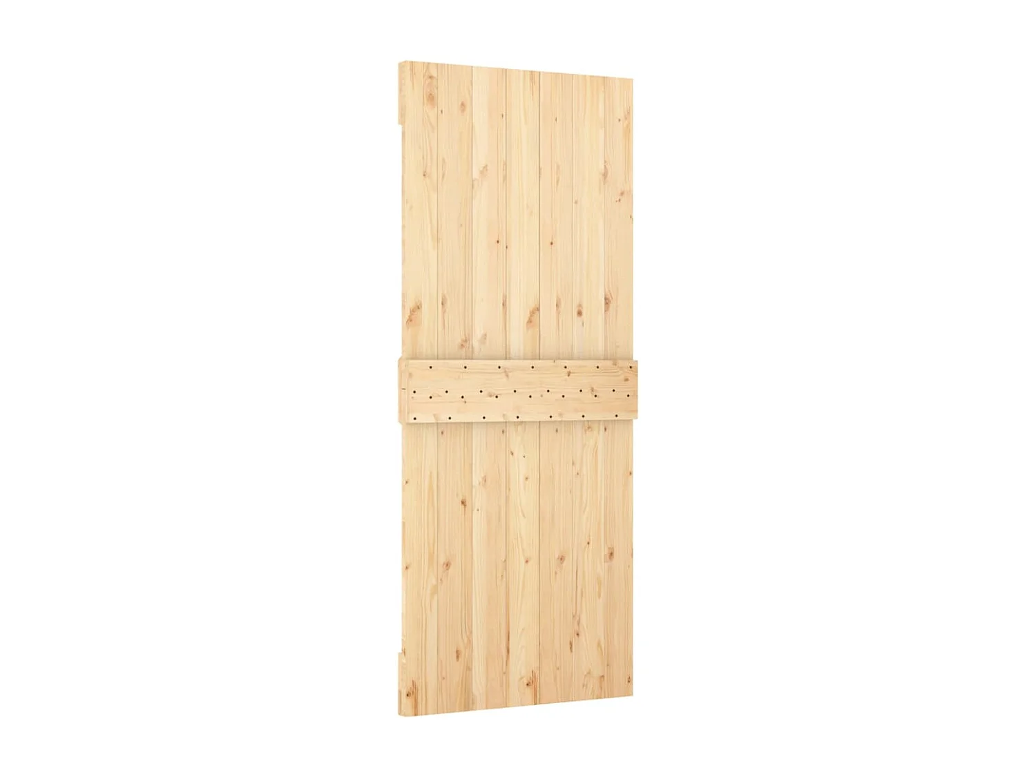 Porta Scorrevole con Set Hardware 80x210 cm Legno Massello Pino