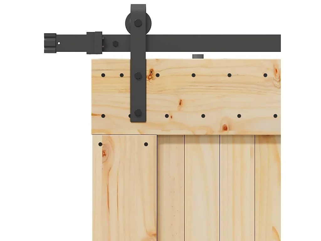 Porte coulissante et kit de quincaillerie 85x210 cm pin massif