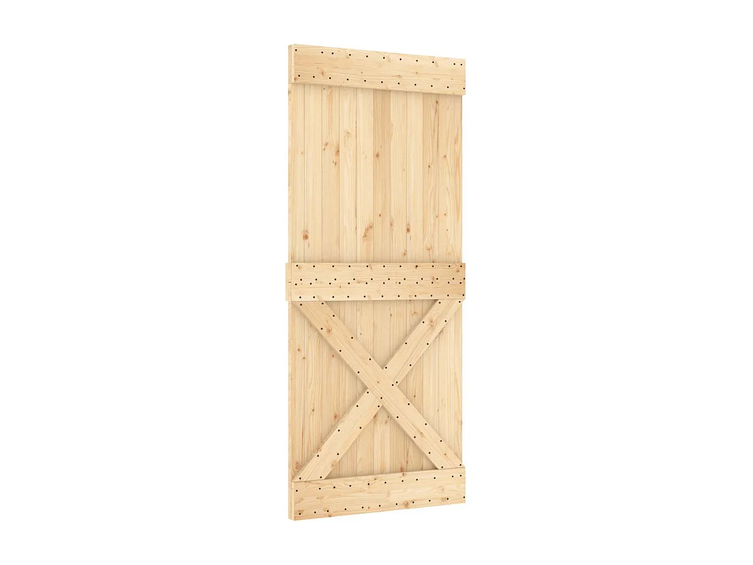 Porta de correr com ferragens 90x210 cm madeira de pinho maciça