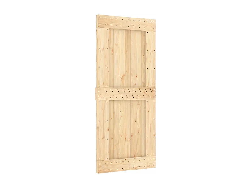 Puerta corredera con herrajes madera maciza de pino 90x210 cm