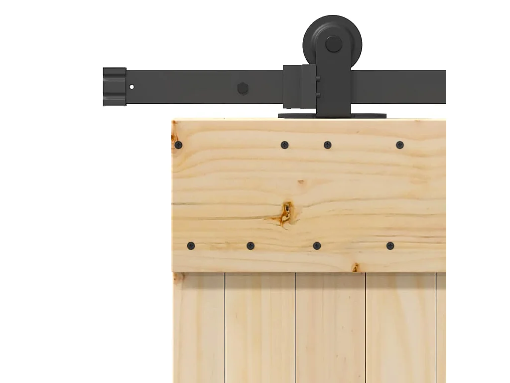 Porte coulissante et kit de quincaillerie 70x210 cm pin massif