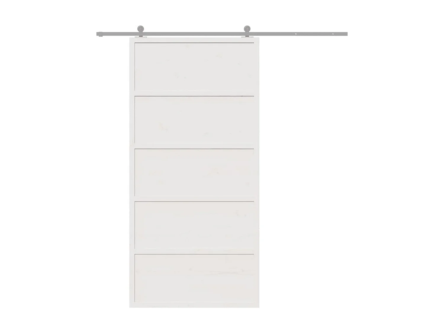 Porta del Granaio Bianca 100x208 cm in Legno Massello di Pino