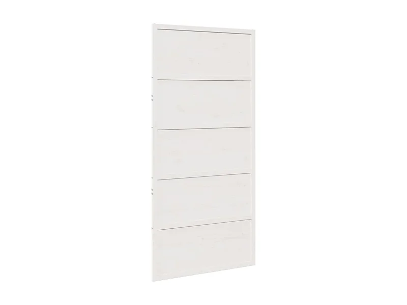 Porte de grange blanc 100x208 cm bois massif de pin