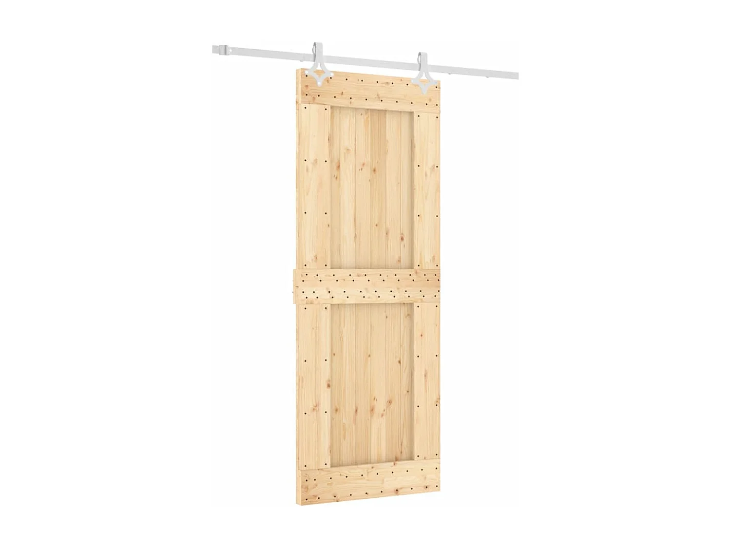 Porte coulissante et kit de quincaillerie 80x210 cm pin massif