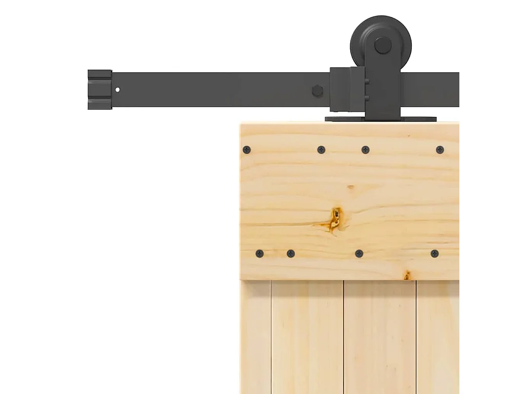 Porte coulissante et kit de quincaillerie 95x210 cm pin massif