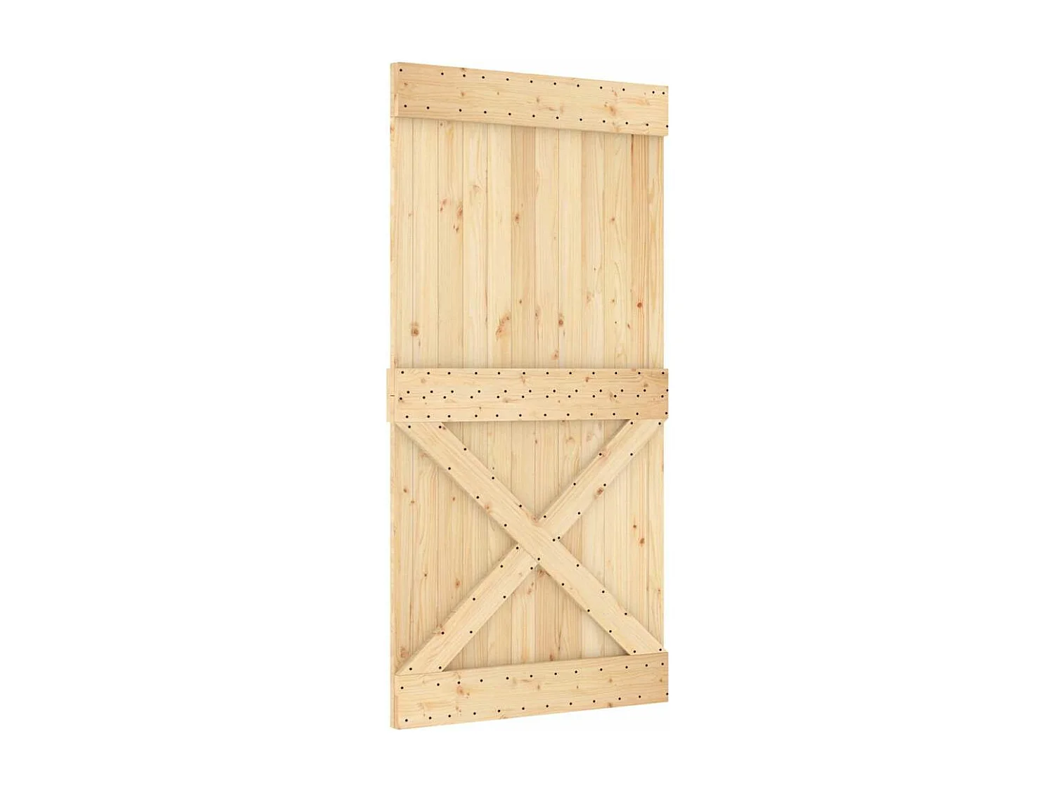 Porta de correr c/ ferragens 100x210 cm madeira de pinho maciça