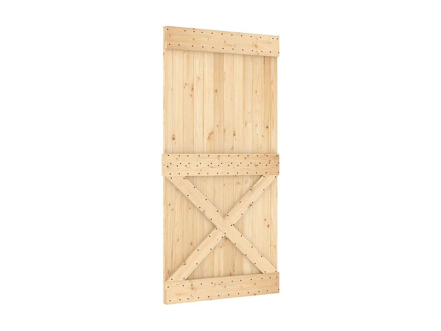 Porta de correr c/ ferragens 100x210 cm madeira de pinho maciça