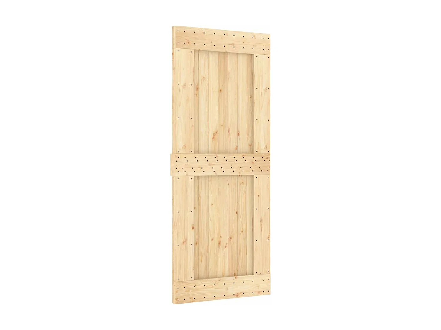 Porta Scorrevole con Set Hardware 85x210 cm Legno Massello Pino