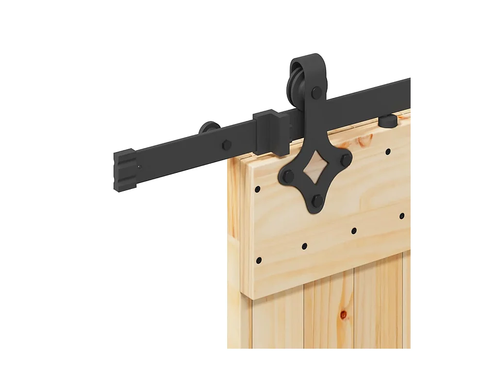 Porte coulissante et kit de quincaillerie 90x210 cm pin massif