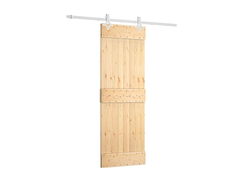 Porta Scorrevole con Set Hardware 70x210 cm Legno Massello Pino
