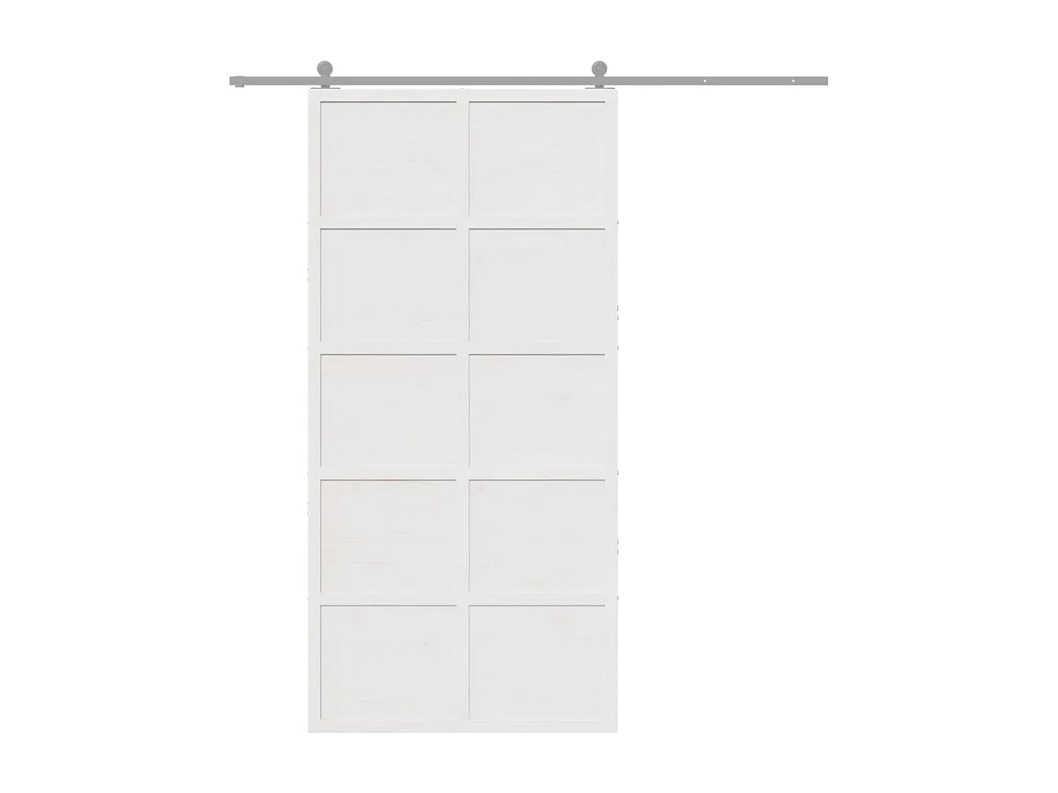 Porta de celeiro 100x208 cm madeira de pinho maciça branco